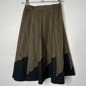 Vintage Women’s Circle Skirt Green Black Size 0